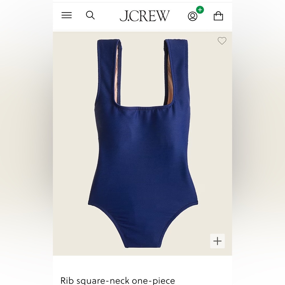 NWT J. Crew rib square-neck one piece heritage blue